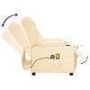 vidaXL Elektrisk massagefåtölj gräddvit konstläder