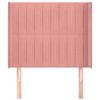 vidaXL S&auml;nggavel med kanter rosa 93x16x118/128 cm sammet