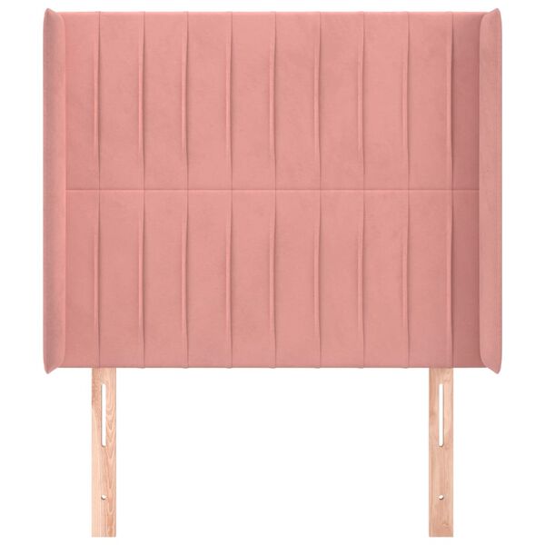 vidaXL S&auml;nggavel med kanter rosa 93x16x118/128 cm sammet