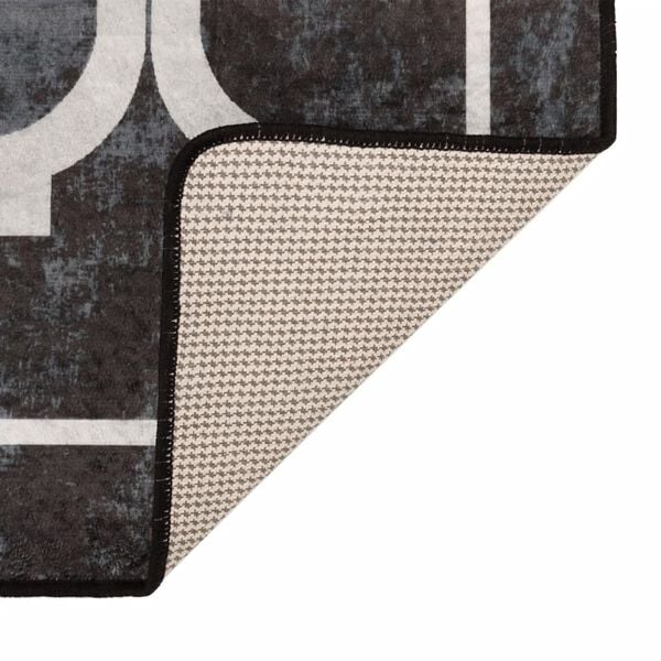 vidaXL Matta tv&auml;ttbar svart och vit 160x230 cm halkfri