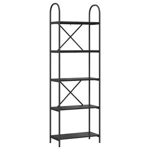 vidaXL Hyllsystem 5 niv&aring;er 60 x 30 x 183 cm Konstruerat tr&auml; Svart Ek