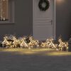 vidaXL LED Renar med 40 LED-lampor 7 pcs Guld PET
