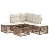 vidaXL Tr&auml;dg&aring;rdsoffset 6 pcs Beige konstrotting