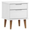 vidaXL S&auml;ngbord MOLDE vit 40x35x48 cm massiv furu