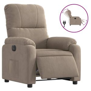 vidaXL Elektrisk reclinerf&aring;t&ouml;lj taupe mikrofibertyg