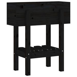 vidaXL Odlingsl&aring;da 62x30x69 cm svart massiv furu