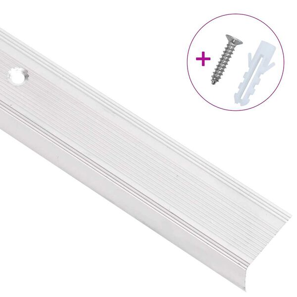 vidaXL Trappn&auml;sor i L-form 15 st aluminium 100 cm silver