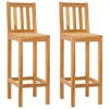 vidaXL Barpall 2 pcs Brun Massivt teaktr&auml;