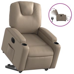 vidaXL Reclinerf&aring;t&ouml;lj med uppresningshj&auml;lp cappuccino konstl&auml;der