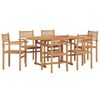 vidaXL Trädgårdsmöbelset 7 pcs Naturlig Massivt teakträ
