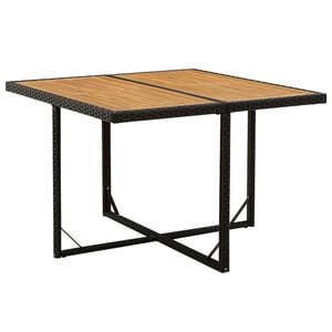 vidaXL Tr&auml;dg&aring;rdsbord svart 109x107x74 cm konstrotting & massiv akacia