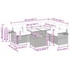 vidaXL Matgrupp f&ouml;r tr&auml;dg&aring;rden med dynor 7 delar beige konstrotting