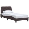 vidaXL Bed Frame without Mattress Dark Brown 90x200 cm Fabric