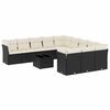 vidaXL Loungegrupp med dynor 12 delar svart konstrotting