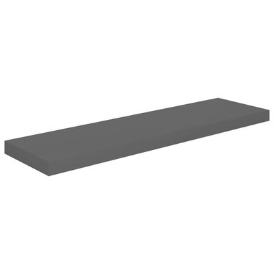 vidaXL Svävande vägghyllor 2 st grå högglans 90x23,5x3,8 cm MDF