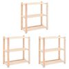vidaXL F&ouml;rvaringshylla 3 hyllor 3 st 80x38x90 cm massiv furu 150 kg