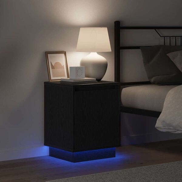 vidaXL Nattduksbord Svart Ek 39 x 34,5 x 50 cm Konstruerat tr&auml;