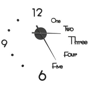vidaXL V&auml;ggklocka 3D modern design svart 100 cm XXL