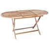 vidaXL Hopf&auml;llbart tr&auml;dg&aring;rdsbord Naturlig 160 x 80 x 76 cm