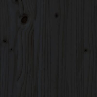 vidaXL Sängram svart massivt trä 75x190 cm