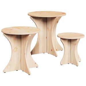 vidaXL Kaffeebord 3 pcs Naturfärg