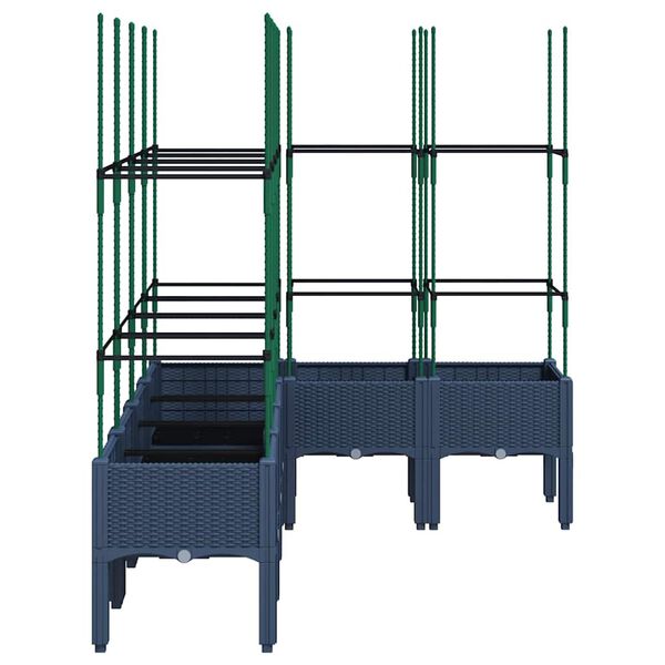 vidaXL Odlingsl&aring;da med spalj&eacute; bl&aring;gr&aring; 160x120x142,5 cm PP