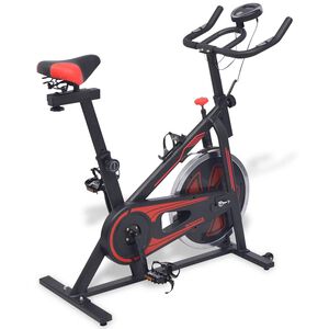 vidaXL Motionscykel med pulsm&auml;tare svart och r&ouml;d