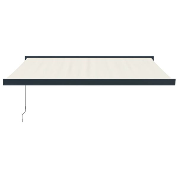 vidaXL Markis inf&auml;llbar gr&auml;ddvit 3,5x2,5 m tyg och aluminium