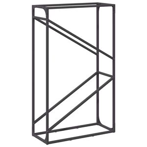 vidaXL Vedst&auml;ll svart 60x25x100 cm kallvalsat st&aring;l