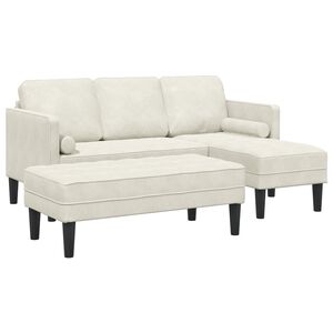 vidaXL Soffset 2 st Kr&auml;m Polyester