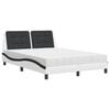 vidaXL Bed Frame without Mattress "Zadar" Black and White 152x203 cm Faux Leather