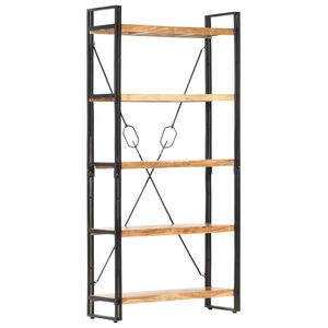 vidaXL Bokhylla med 5 hyllor 90x30x180 cm massivt akaciatr&auml;