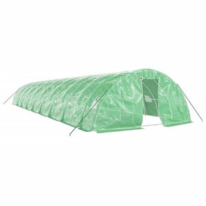 vidaXL V&auml;xthus med st&aring;lram gr&ouml;n 90 m&sup2; 18x5x2,3 m
