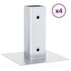 vidaXL Stolpbaser fyrkant 4 st silver 51x51 mm galvaniserat st&aring;l