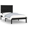 vidaXL S&auml;ngram svart massivt tr&auml; 90x190 cm