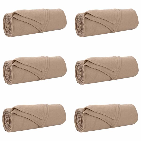 vidaXL Filtar 6 pcs Kamel 350 x 270 cm Fleece