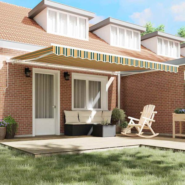 vidaXL Markisv&auml;v Gr&ouml;n och gul 430 x 345 cm Polyester