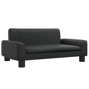 vidaXL Barnsoffa svart 70x45x30 cm konstl&auml;der