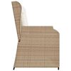 vidaXL Trädgårdsbänk med kudde Beige Poly rattan