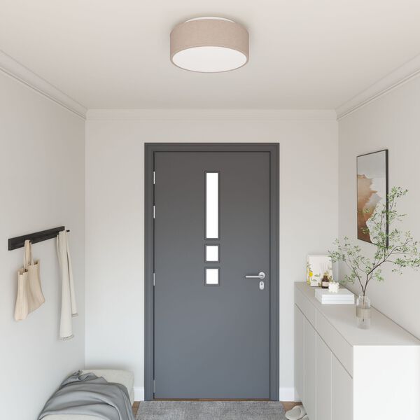 vidaXL Taklampa med str&aring;lkastare Taupe 38 x 38 x 13,5 cm tyg