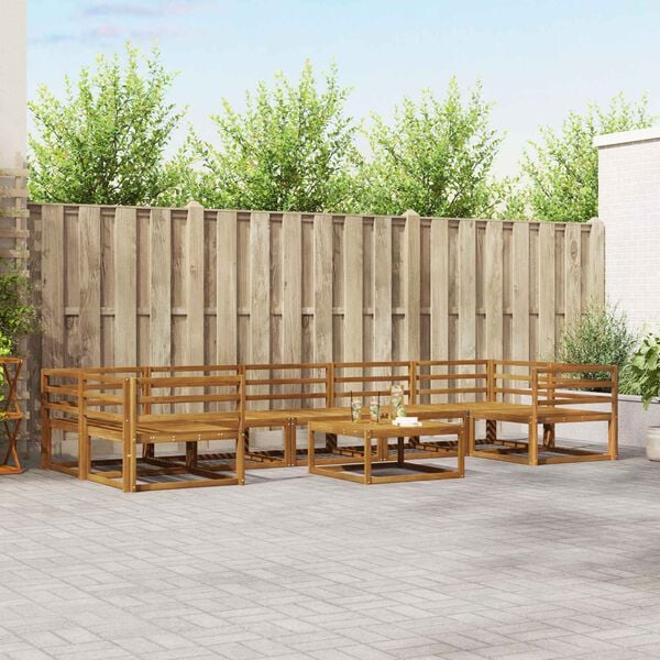 vidaXL Utomhussoffset 8 pcs Naturf&auml;rg Massivt Akaciatr&auml;