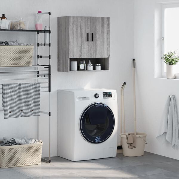 vidaXL V&auml;ggsk&aring;p gr&aring; sonoma 60x31x70 cm konstruerat tr&auml;