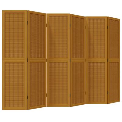 vidaXL Rumsavdelare 6 paneler brun massivt kejsarträ