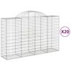 vidaXL Gabioner b&aring;gformade 20 st 200x50x120/140 cm galvaniserat j&auml;rn