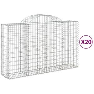 vidaXL Gabioner b&aring;gformade 20 st 200x50x120/140 cm galvaniserat j&auml;rn