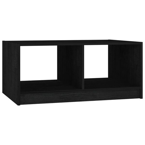 vidaXL Soffbord svart 75x50x33,5 cm massiv furu