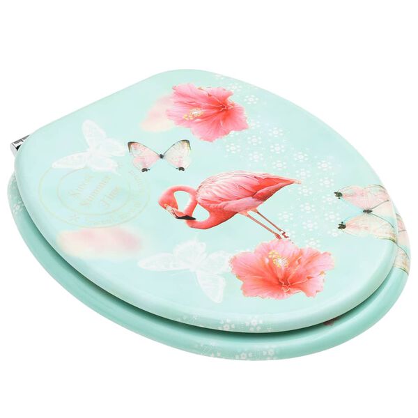 vidaXL Toalettsitsar med lock 2 st MDF flamingo