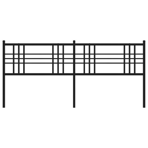 vidaXL Huvudgavel metall svart 200 cm