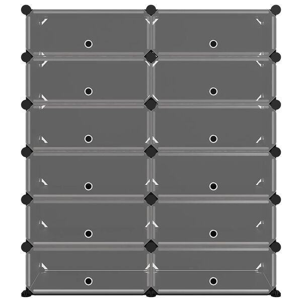 vidaXL Skohylla svart 94,5x36,5x106 cm PP