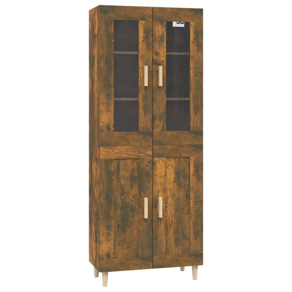 vidaXL H&ouml;gsk&aring;p r&ouml;kf&auml;rgad ek 69,5x34x180 cm konstruerat tr&auml;